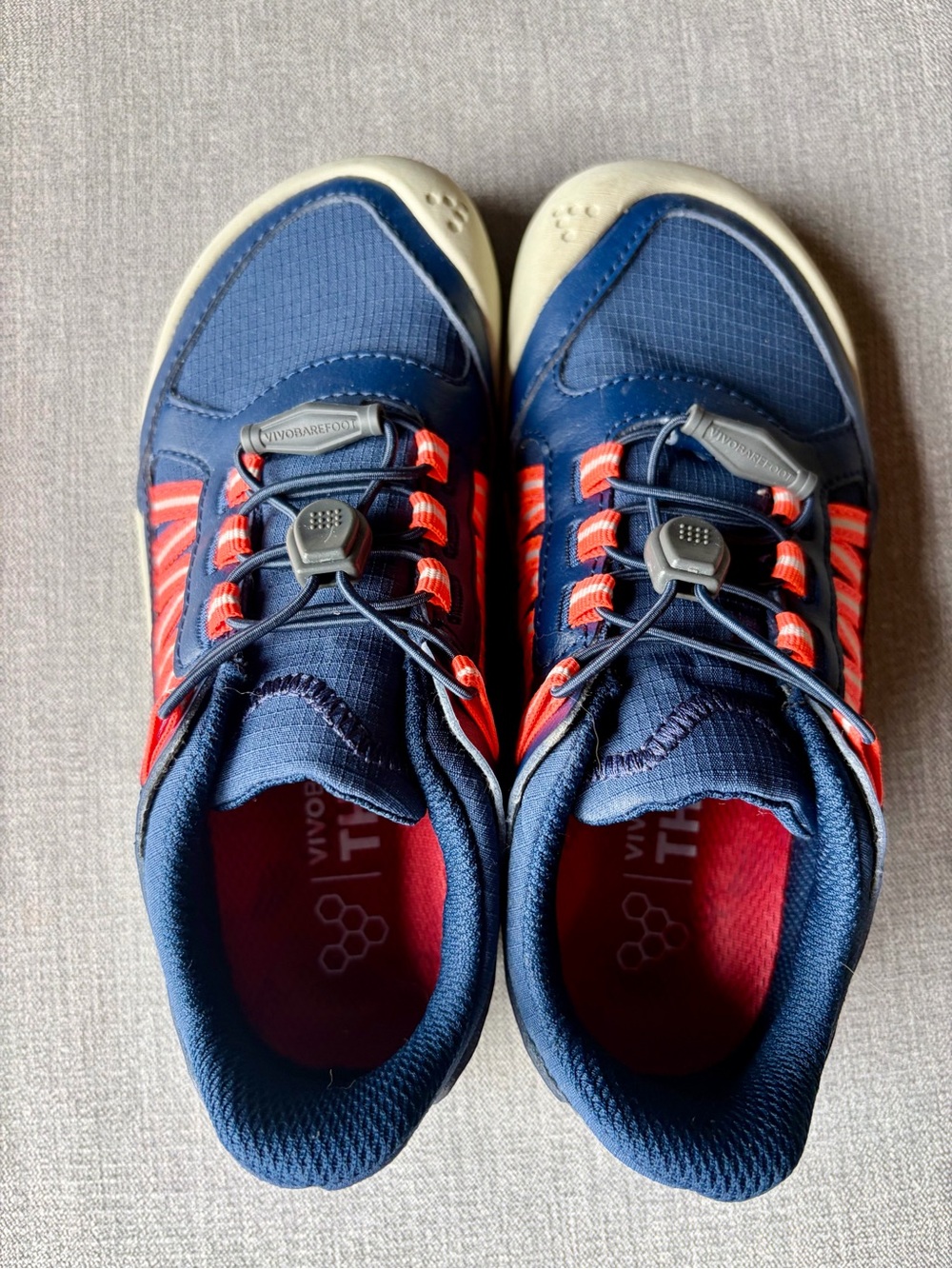 Vivo Barefoot Kids Navy with Coral Accent Trail Sneakers - Picture 3 of 5